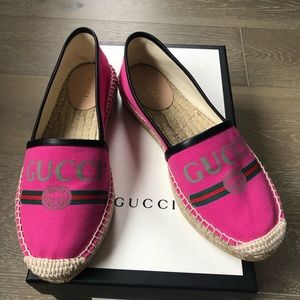 New Gucci vintage logo print canvas espadrilles